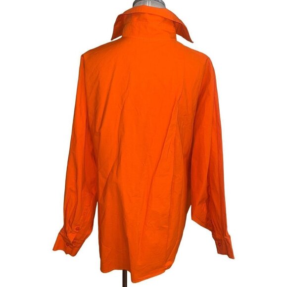 HAIGHT. Oversized Shirt in Mie Orange Small New Womens Button Down Blouse Top - Picture 7 of 13